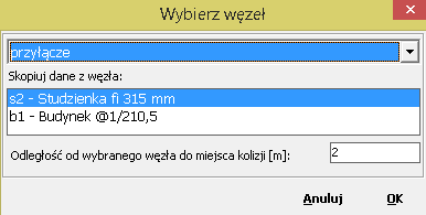 Edytor kolizji - połączenie z innym profilem