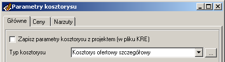 Parametry kosztorysu