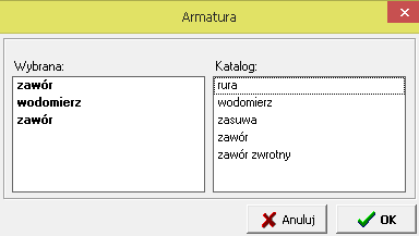 Okno Armatura
