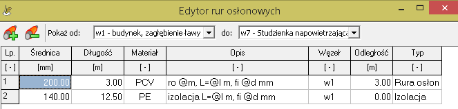 Edytor rur osłonowych