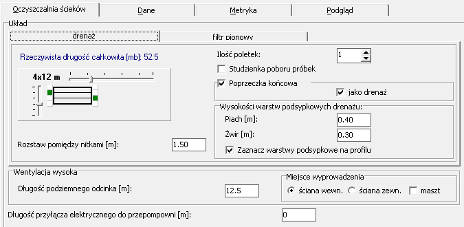 Zakładka "Oczyszczalnia ścieków"